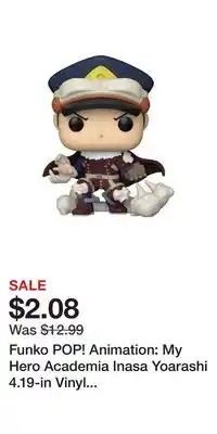Game Stop Funko POP! Animation: My Hero Academia Inasa Yoarashi 4.19-in Vinyl Figure offer