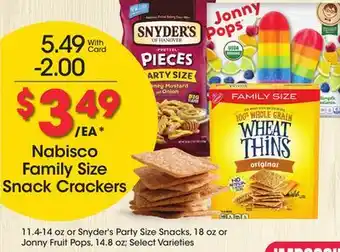 Ralphs Nabisco Family Size Snack Crackers offer