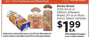 Food 4 Less Bimbo Bread offer