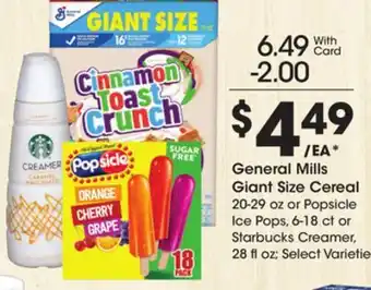 Ralphs General Mills Giant Size Cereal offer