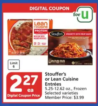 Albertsons Stouffer's or Lean Cuisine Entrées offer