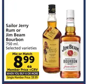 Albertsons Sailor Jerry Rum or Jim Beam Bourbon offer