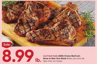 Stater Bros USDA Choice Beef Loin Bone-In New York Steak offer
