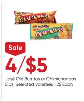 Stater Bros José Olé Burritos or Chimichangas offer