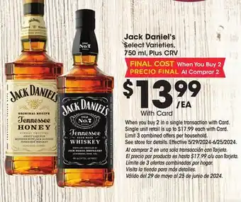 Ralphs Jack Daniel's offer