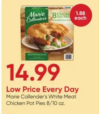 Stater Bros Marie Callender's White Meat Chicken Pot Pies offer