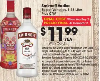 Ralphs Smirnoff Vodka offer