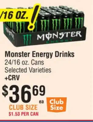 Smart & Final Monster Energy Drinks offer