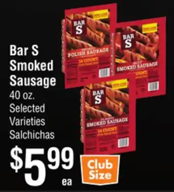 Smart & Final Bar S Smoked Sausage offer