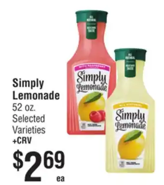 Smart & Final Simply Lemonade offer