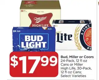 Food 4 Less Bud, Miller or Coors offer