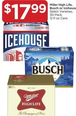 Food 4 Less Miller High Life, Busch or Icehouse offer