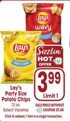 Jewel-Osco Lay's Party Size Potato Chips offer