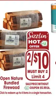 Jewel-Osco Open Nature Bundled Firewood offer