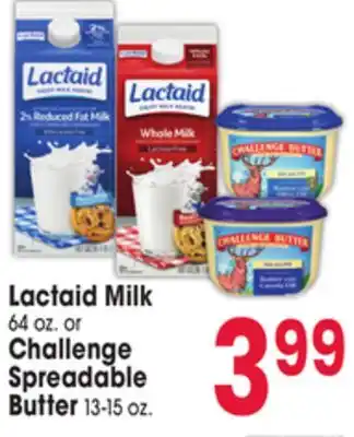 Jewel-Osco Lactaid Milk 64 oz. or Challenge Spreadable Butter 13-15 oz offer