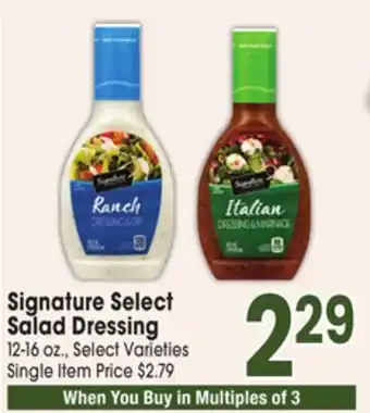 Jewel-Osco Signature Select Salad Dressing offer
