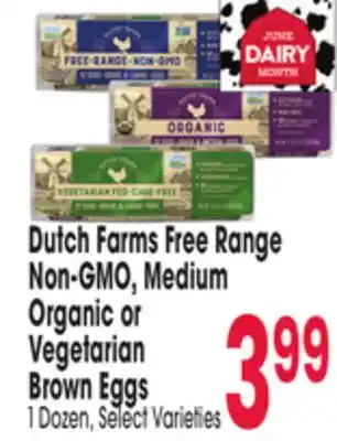 Jewel-Osco Dutch Farms Free Range Non-GMO, Medium Organic or Vegetarian Brown Eggs offer
