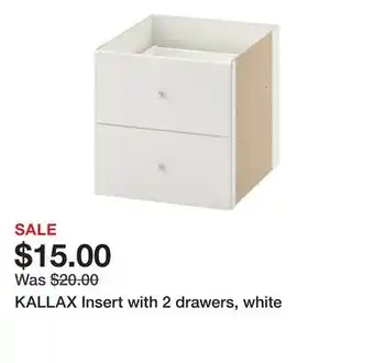 Ikea KALLAX Insert with 2 drawers, white offer