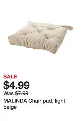 Ikea MALINDA Chair pad, light beige offer