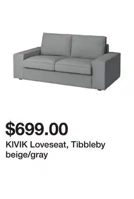 Ikea KIVIK Loveseat, Tibbleby beige/gray offer