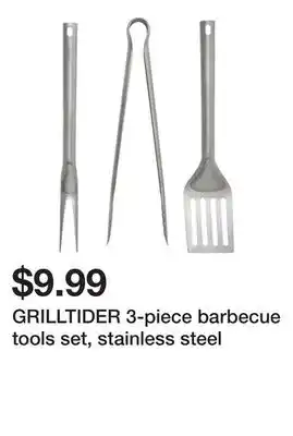 Ikea GRILLTIDER 3-piece barbecue tools set, stainless steel offer
