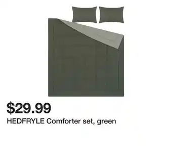 Ikea HEDFRYLE Comforter set, green offer