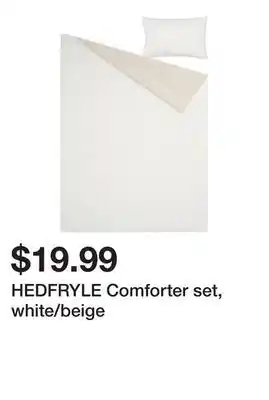 Ikea HEDFRYLE Comforter set, white/beige offer