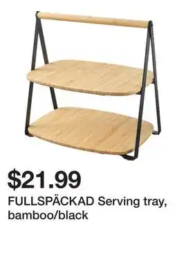 Ikea FULLSPÄCKAD Serving tray, bamboo/black offer