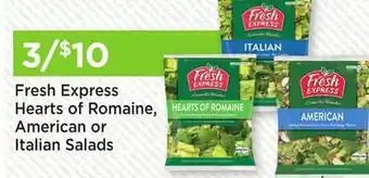 Heinen's Fresh Express Hearts of Romaine, American or Italian Salads offer