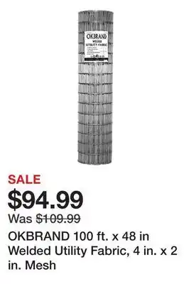 Tractor Supply Company OKBRAND 100 ft. x 48 in Welded Utility Fabric, 4 in. x 2 in. Mesh offer