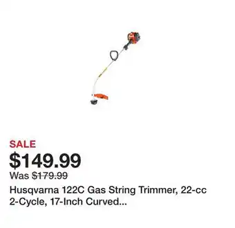 Tractor Supply Company Husqvarna 122C Gas String Trimmer, 22-cc 2-Cycle, 17-Inch Curved Shaft Gas Weed Eater offer