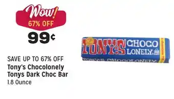 Grocery Outlet Tonys Dark Choc Bar offer