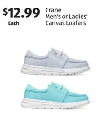 Aldi Crane Men's or Ladies' Canvas Loafers offer
