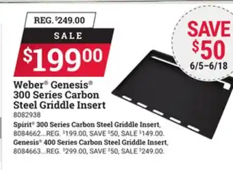 Ace Hardware Spirit 300 Series Carbon Steel Griddle Insert offer