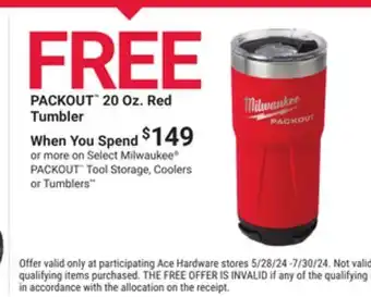 Ace Hardware Milwaukee PACKOUT Tool Storage, Coolers or Tumblers offer