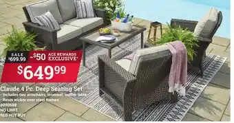 Ace Hardware Claude 4 Pc. Deep Seating Set offer