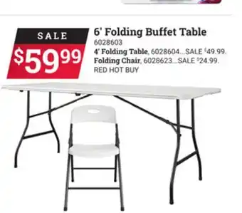 Ace Hardware 6' Folding Buffet Table offer