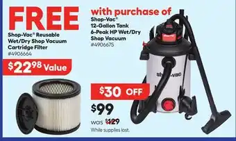 12-Gallon Tank 6-Peak HP Wet/Dry Shop Vacuum