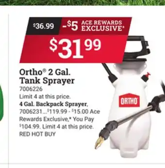 Ace Hardware Ortho 2 Gal. Tank Sprayer offer