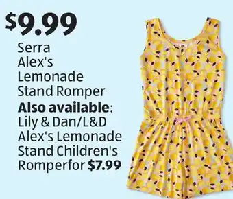 Aldi Serra Alex's Lemonade Stand Romper offer