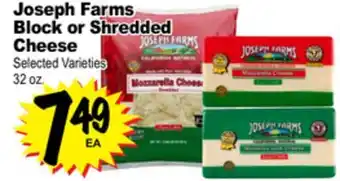 Superior Grocers Joseph Farms Block or Shredded Cheese offer