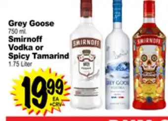 Superior Grocers Grey Goose 750 ml. Smirnoff Vodka or Spicy Tamarind 1.75 Liter offer