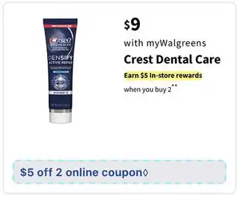 Walgreens Crest Dental Care offer