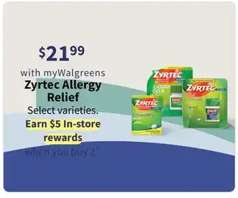 Walgreens Zyrtec Allergy Relief offer