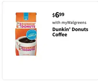 Walgreens Dunkin' Donuts Coﬀee offer