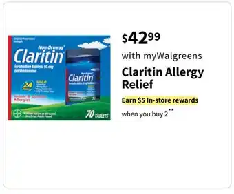 Walgreens Claritin Allergy Relief offer