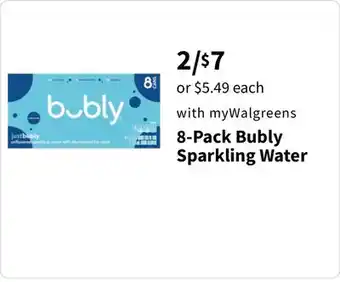 Walgreens 8-Pack Bubly Sparkling Water offer