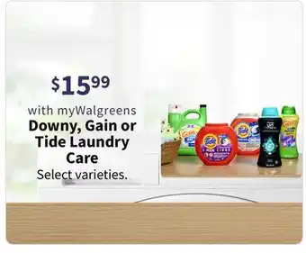 Walgreens Downy, Gain or Tide Laundry Care offer