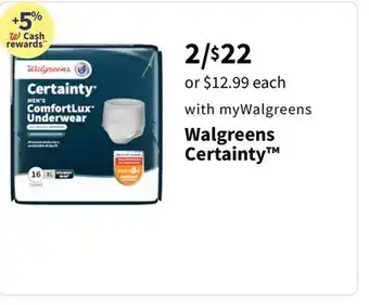 Walgreens Walgreens Certainty offer