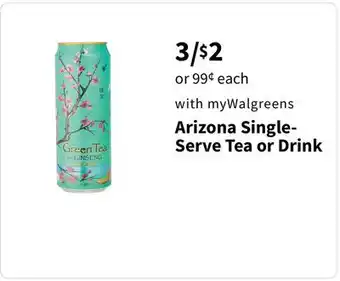 Walgreens Arizona Single-Serve Tea or Drink offer